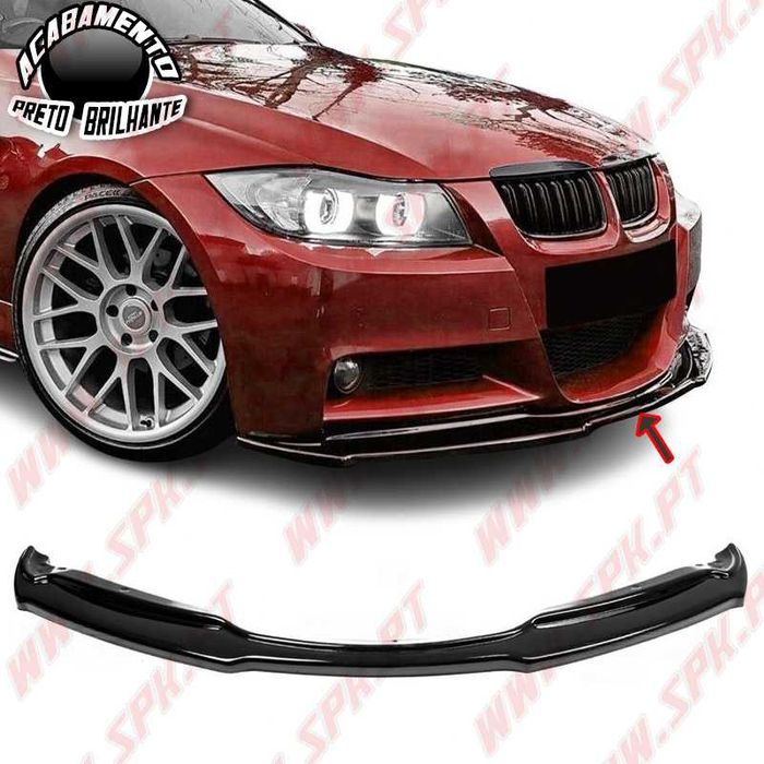 Portes Grátis - Lip / Spoiler BMW E90 / E91 Pré-LCI - Preto Brilhante