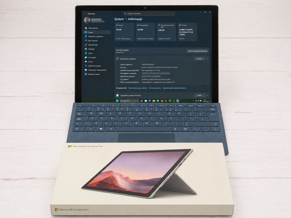 Microsoft Surface Pro 7 i5/8GB/128GB + Alcantara + Mysz + BOX | Stan BDB