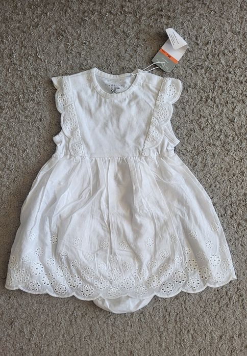 98  body z sukienką sukienka z body dla dziewczynki  biała zwiewna boho haft