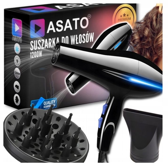 Suszarka z jonizacją do włosów dyfuzor mocna PRO 2w1 koncentrator