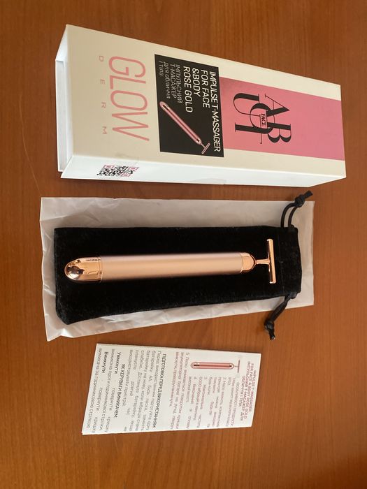 Импульсный T-массажер для лицаи тела ABOUT face T-Massager Rose Gold
