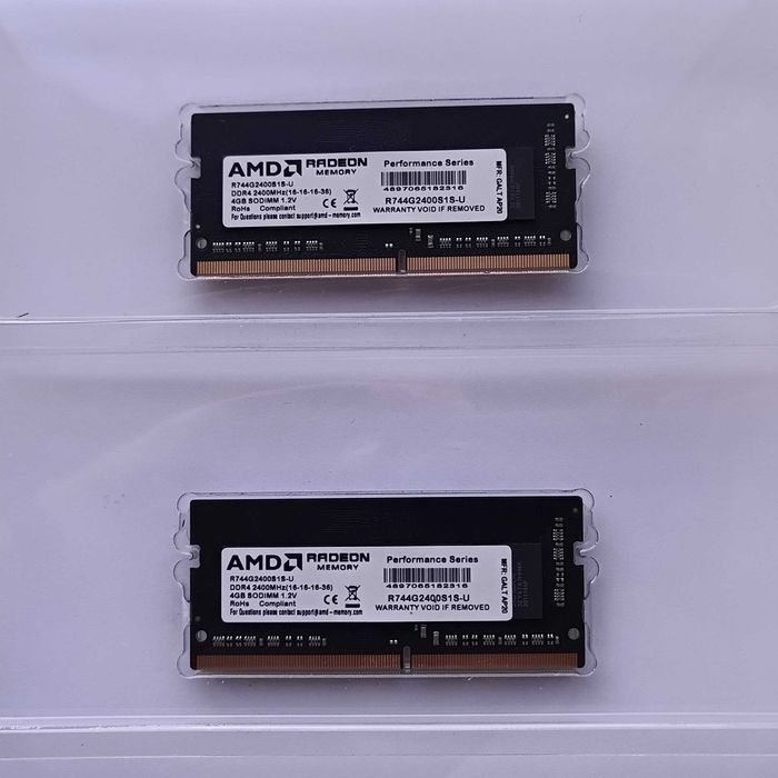 Оперативна пам'ять AMD Radeon SODIMM 4GB DDR4 2400MHz комплект 2 шт.