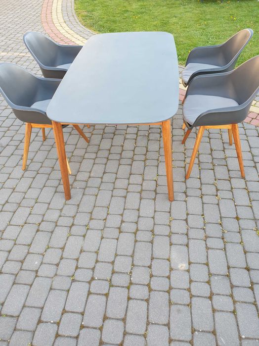 LE SUD loftowy stół + krzesła komplet mebli ogrodowych na taras ogrodu