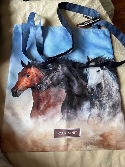 Dwustronna nowa torba z końmi Carmani