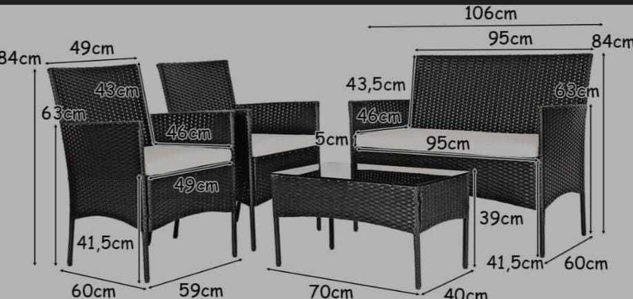 Conjunto de Terraço Luxuoso em Rattan Sintético