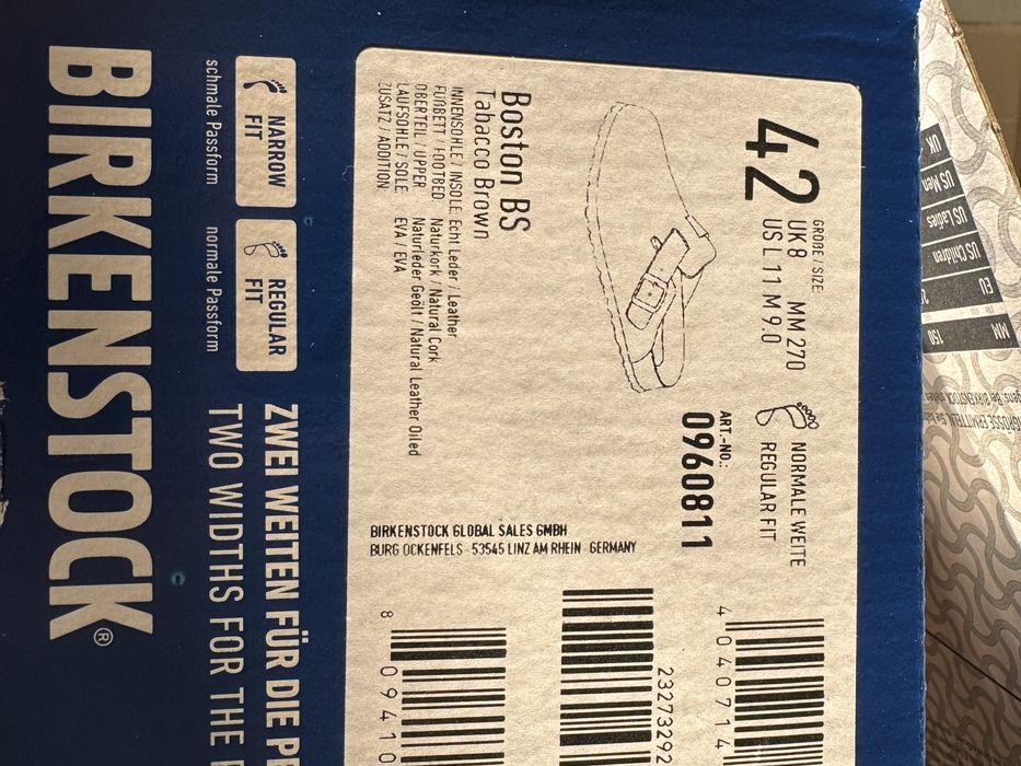 Шльопанці Birkenstock Boston BS Tabacco Brown Оригінал