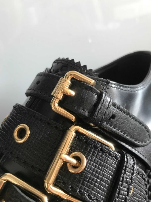 Czarne damskie buty skórzane oksfordki Burberry Doherty Brogues