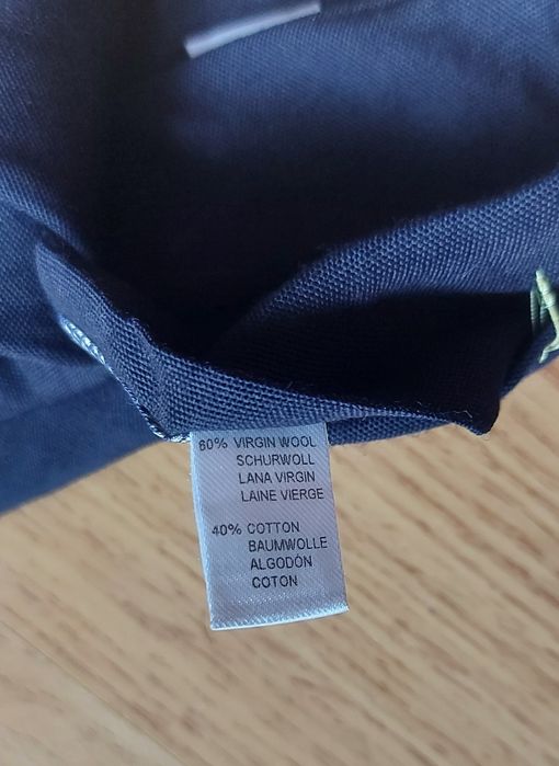 Luksusowy krawat ETON 60% Wełna wool 40% Bawełna Granatowy