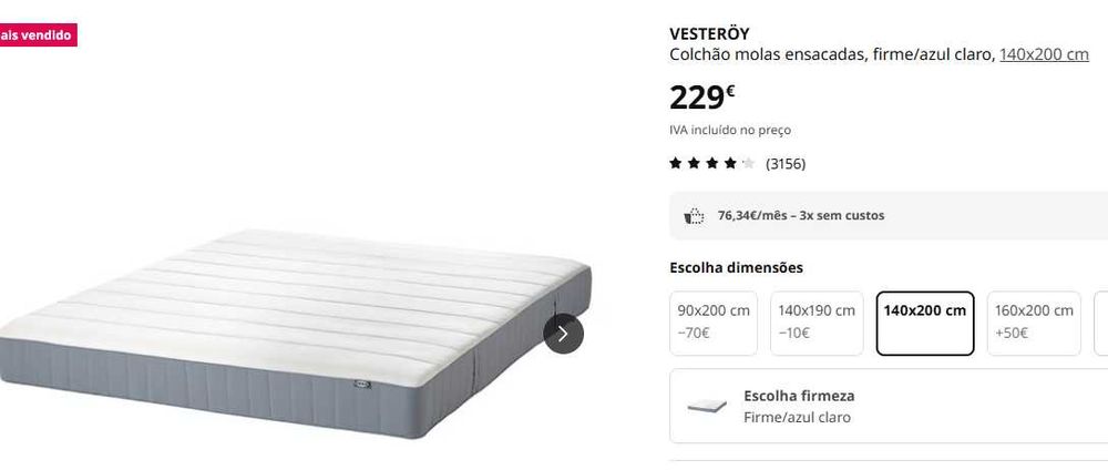 Colchão Ikea casal como novo- Pinhal Novo