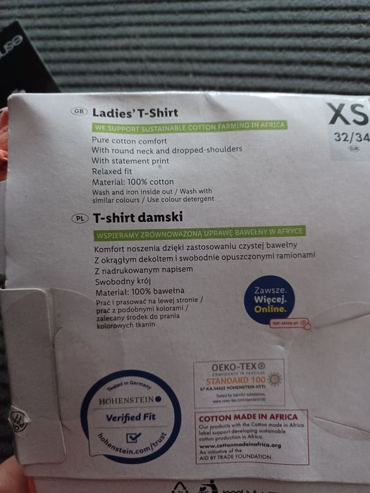 Nowy t-shert damski rozm. XS 32/34