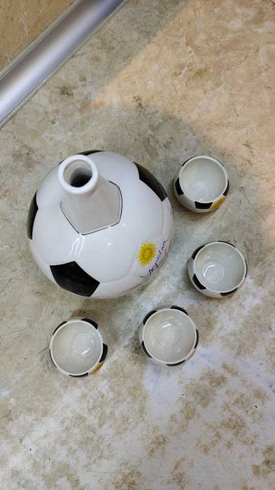 Набор подарок сувенирный  графин штов футбольный Украина