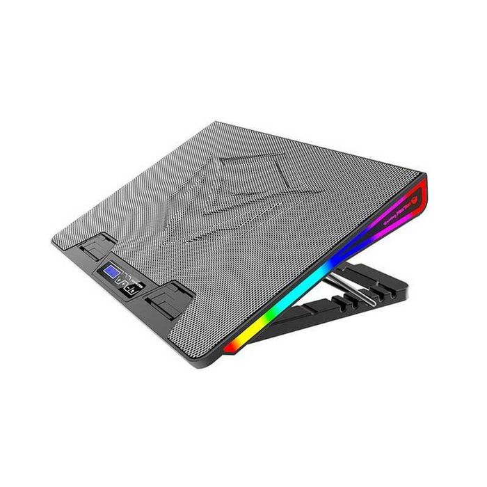 Охолоджуюча підставка для ноутбука MEETION CP5050 – RGB, великий вентилятор, дисплей, 2 USB, 9–19"