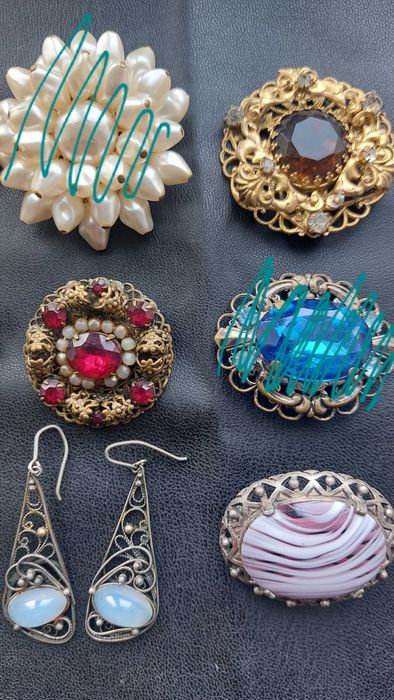 Брошки, сережки вінтаж