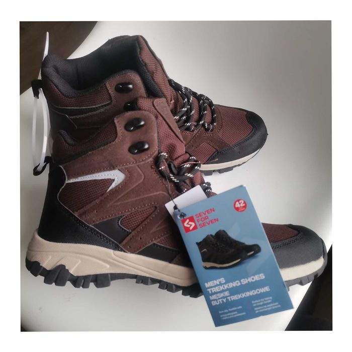 Nowe buty trekkingowe 42 buty Seven for Seven skórzane elementy
