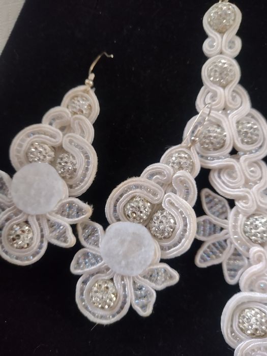 Biżuteria ślubna sutasz zestaw hand made