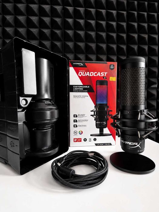 HyperX QuadCast S - mikrofon jak nowy, pełny zestaw