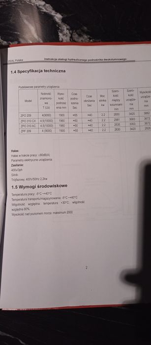 Podnośnik dwukolumnowy 4t Zeal Gdańsk Kokoszki • OLX.pl