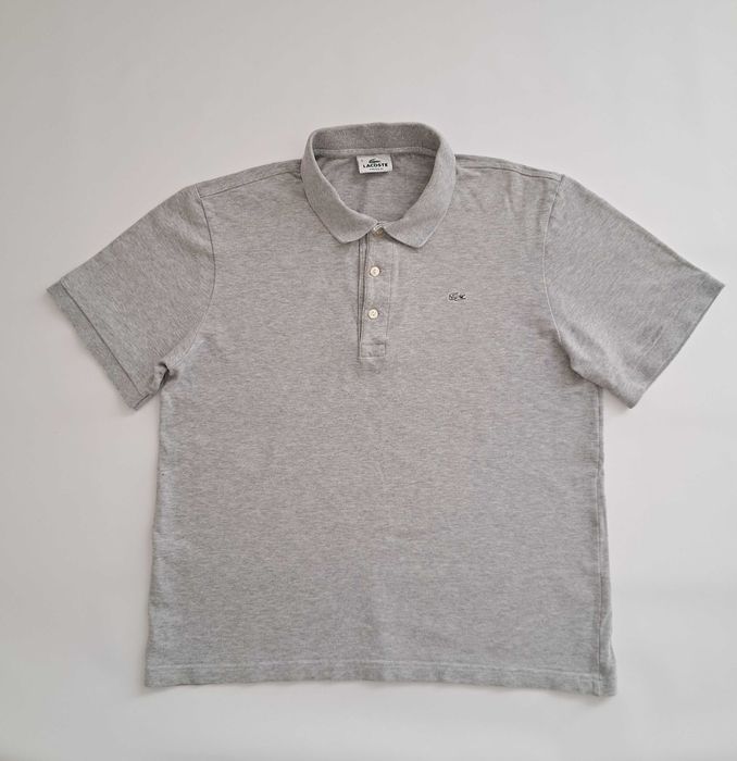 Мужское серое поло LACOSTE S-M