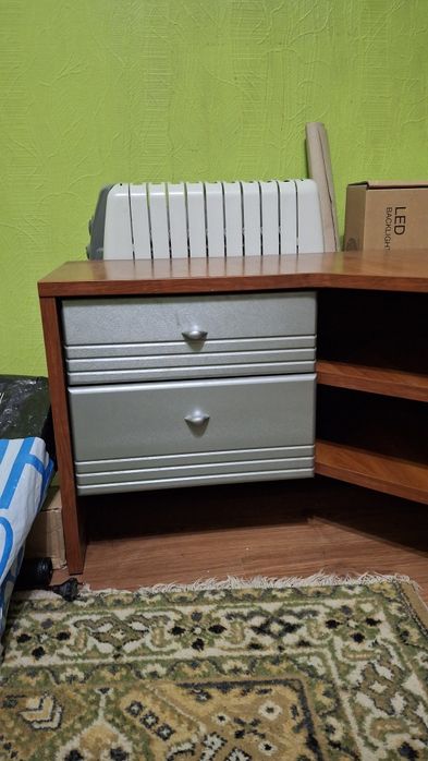 Кутова тумба під телевізор з шухлядами та полицями МДФ 2,2см