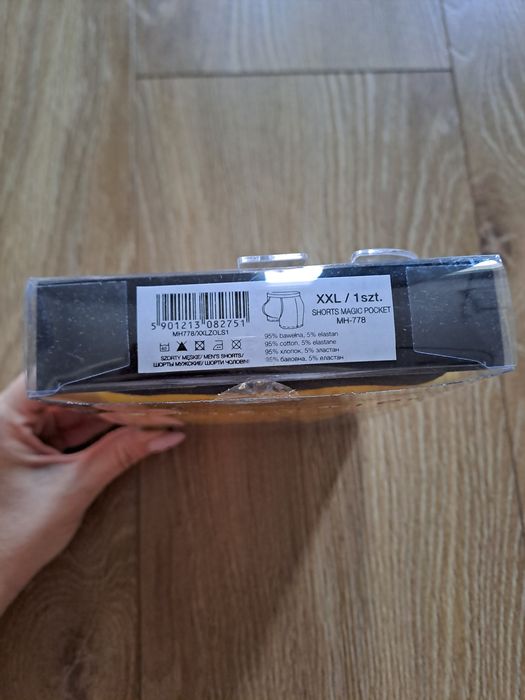 Slipy, szorty męskie Atlantic, rozmiar XXL, Magic Pocket, żółte