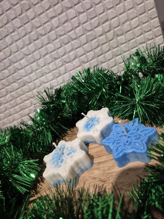 Świeczki sojowe śnieżynki 3szt zestaw zapachowe