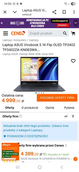 Laptop Asus Vivobook TP3402Z