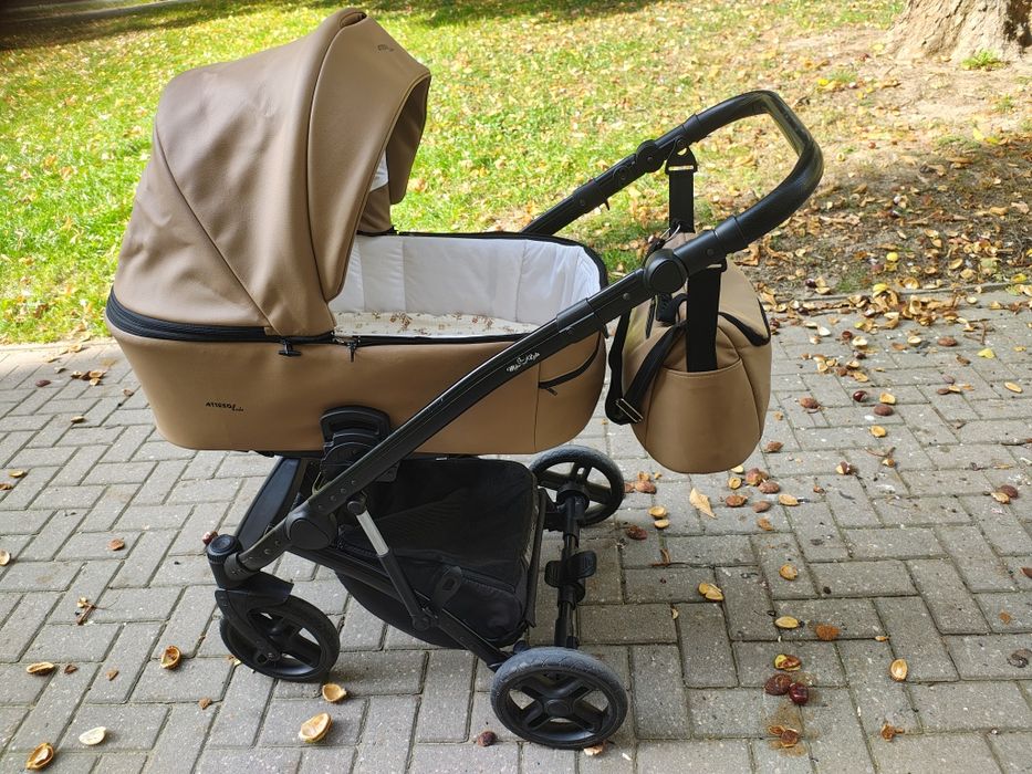 Wózek Milu Kids Atteso Sono 2w1 – brązowa eko-skóra