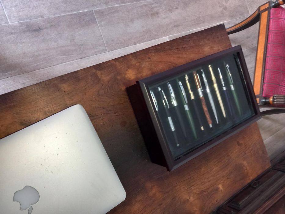 Canetas tinta permanente (20) com estojo.