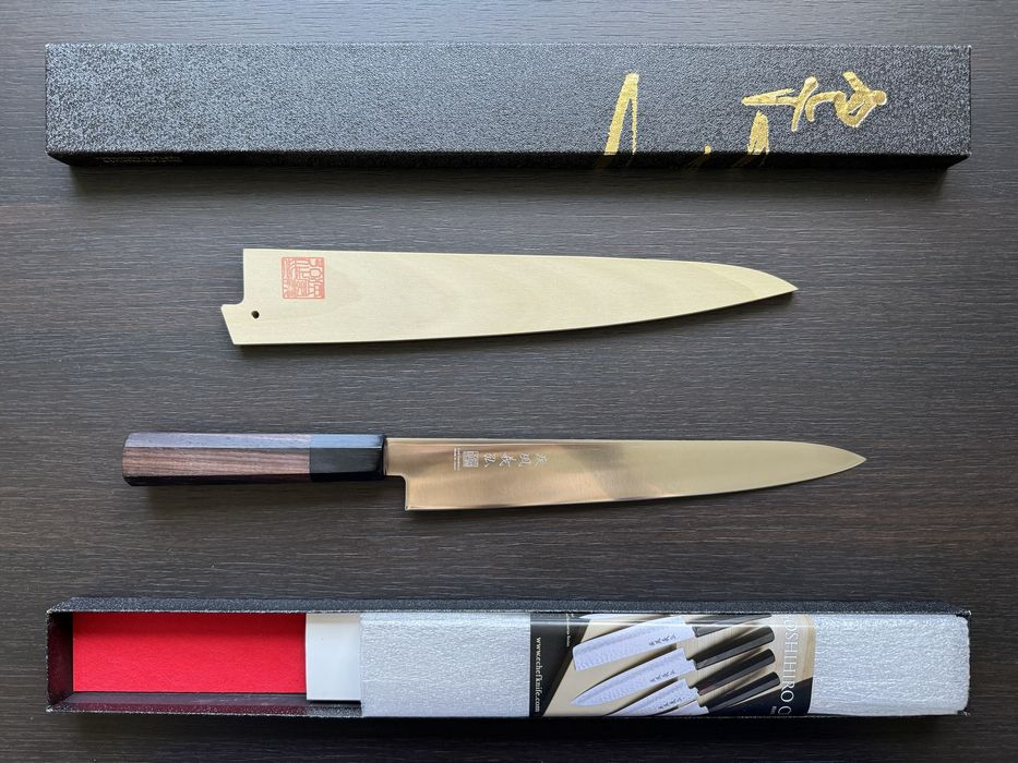 Професійний кухонний ніж-слайсер Yoshihiro Ice Hardened Stainless St.