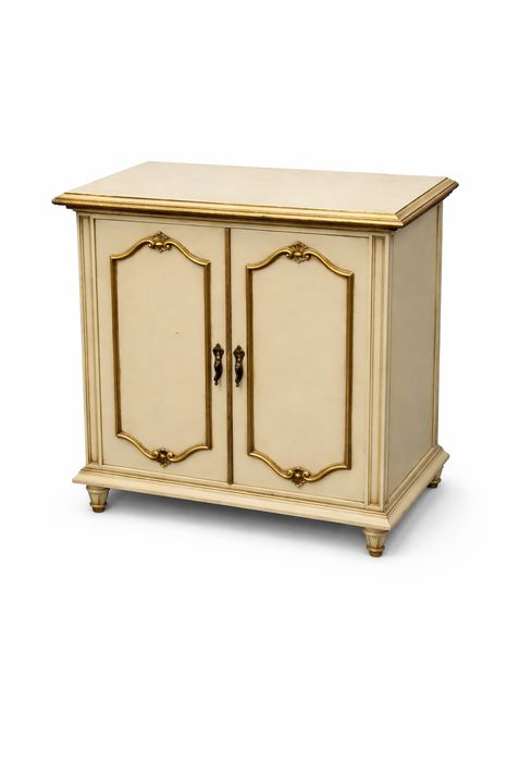 Móvel vintage com base giratória – madeira lacada