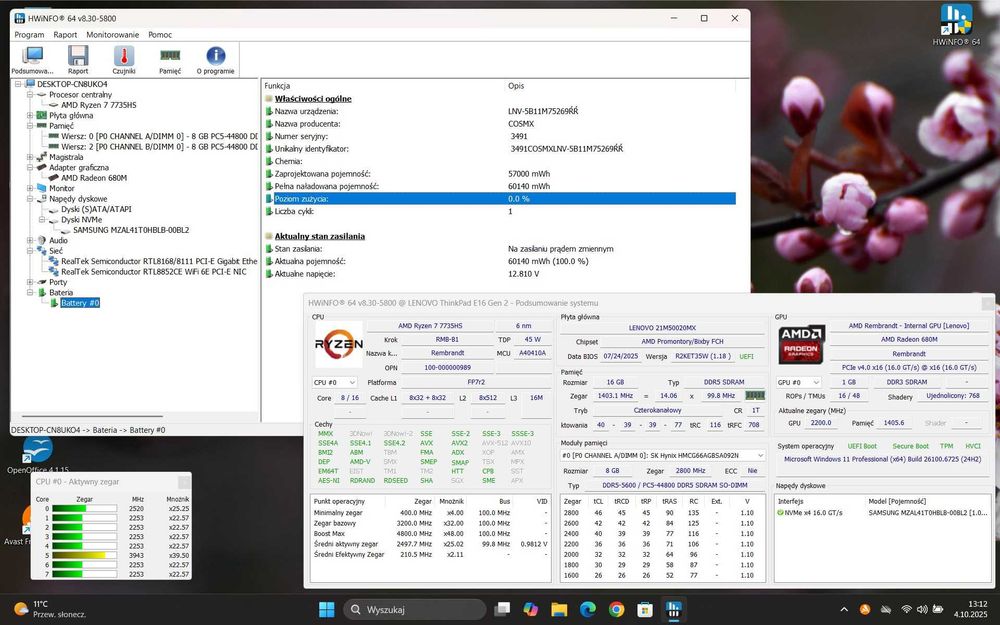 Laptop LENOVO ThinkPad E16 Gen 2/16"/AMD R7-7735HS-4.8G/16GB/1TB/Win11