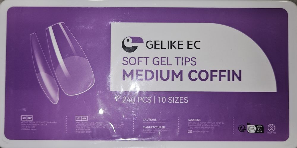 Soft Gel Tips Medium Coffin