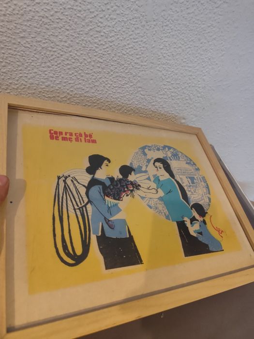 Plakat propaganda Wietnam lata 50-60 vintage retro prl