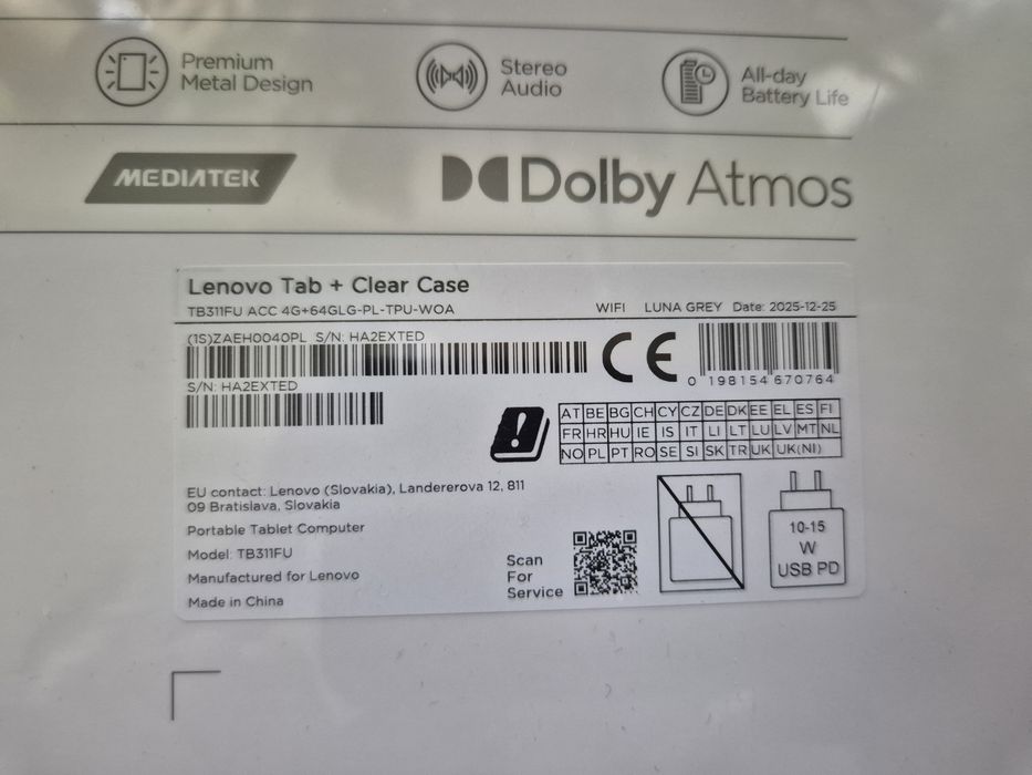 Lenovo Tab + Clear Case