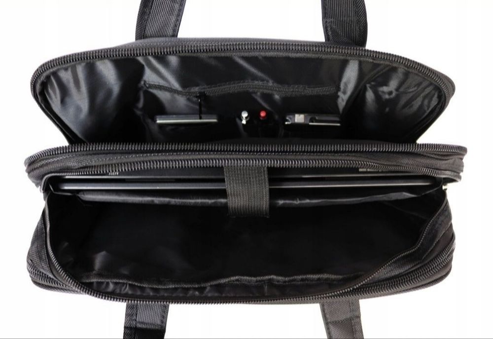 Duża torba do pracy na laptop męska listonoszka na ramię dwukomorowa