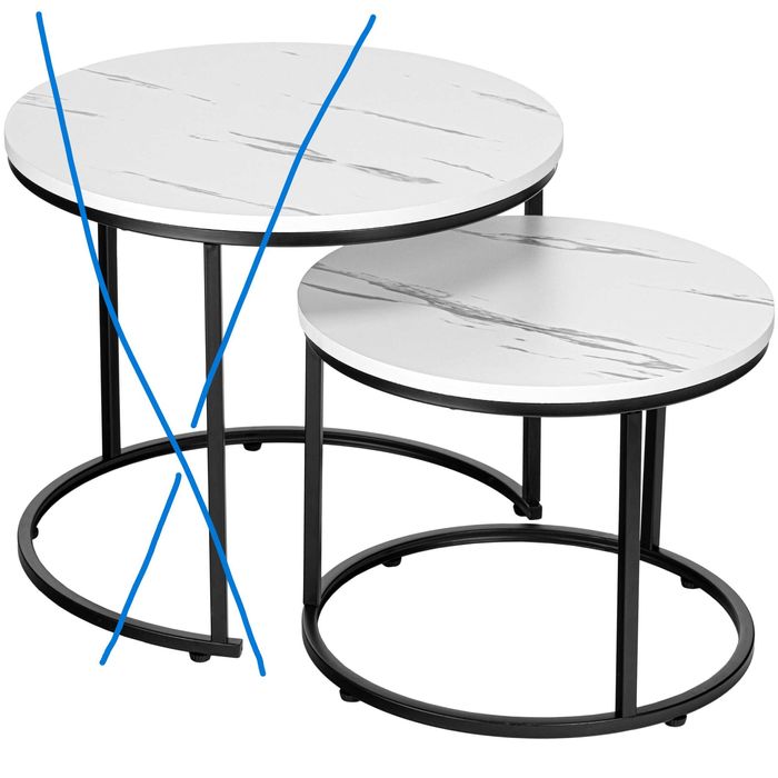 stolik loftowy GALEN SMALL BIAŁY MARMUR mały