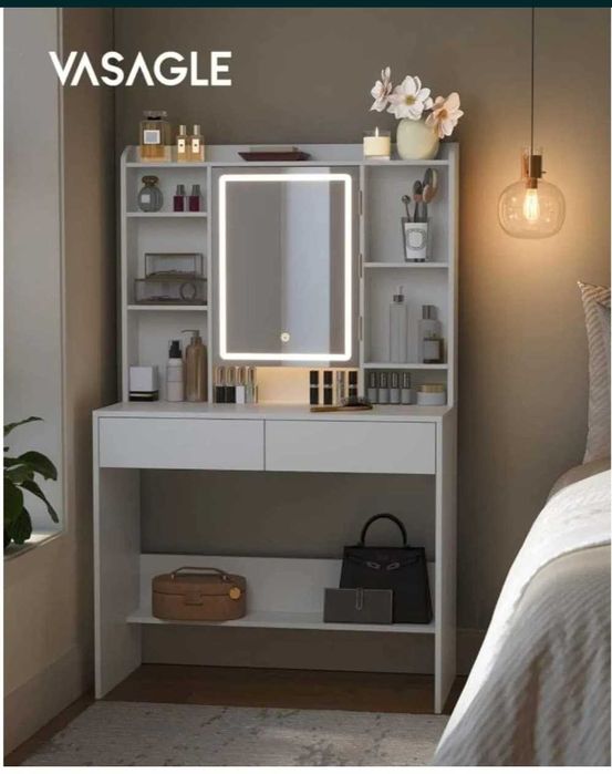 Toaletka Nowa Biała LED podświetlana trzech kolorach.