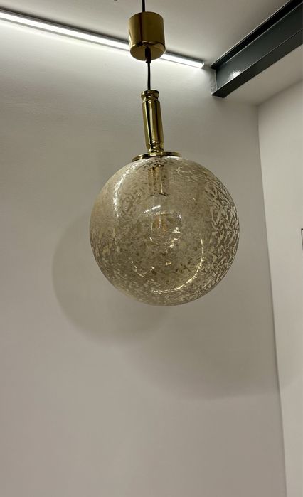 Złota Lampa wisząca Kula Doria Leuchten Mid Century Modern lata 1970te