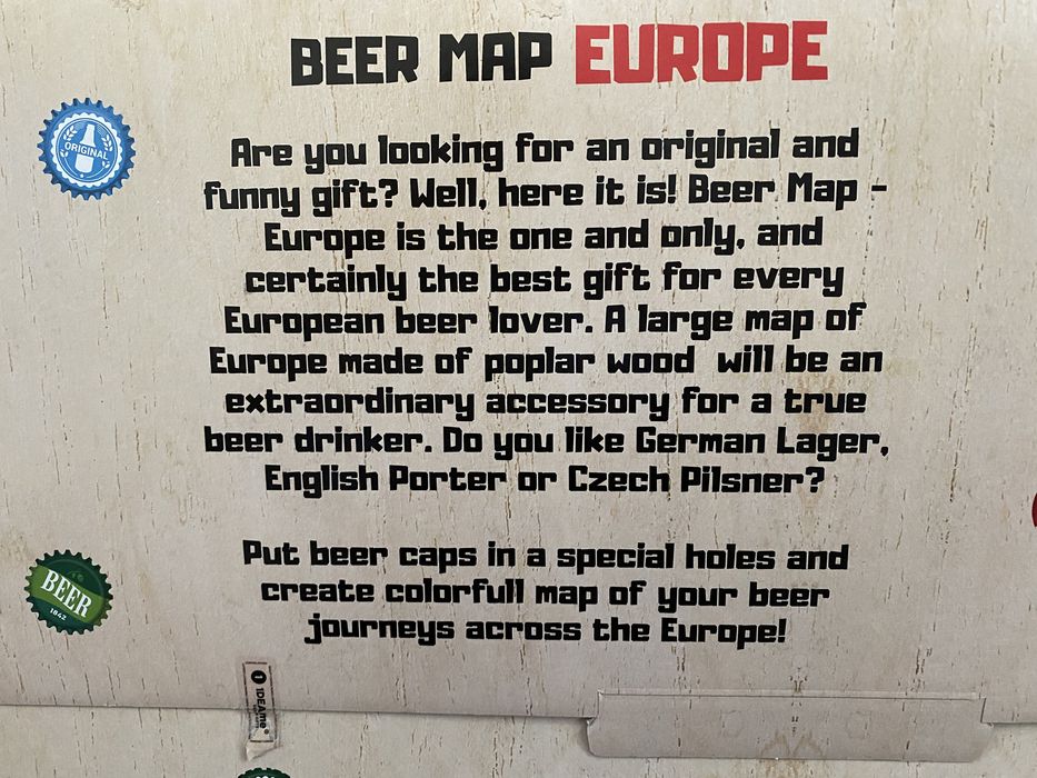 Piwna mapa Europy świetny prezent dekoracja