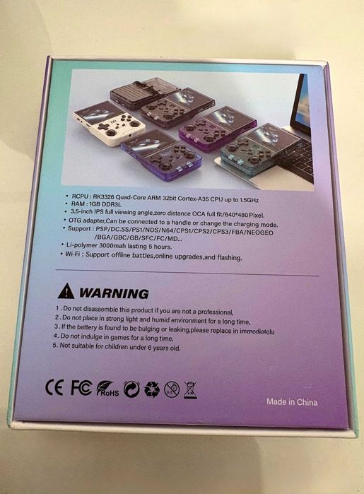 R36XX Consola Retrô com WiFi e 64GB (Nova e na Caixa)