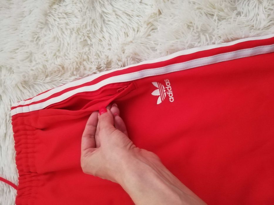 spodnie dresowe ADIDAS s 36 czerwone jak nowe