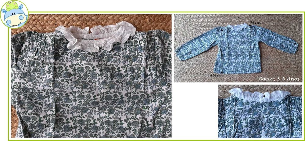 5-6Anos Menina Outono/Inverno - vestidos, camisas e sobretudos