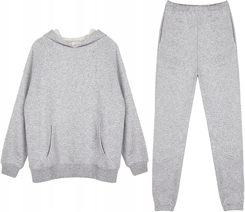 Damski Gruby Bawełniany Kombinezon Dresowy Z Kapturem Reoria Xl