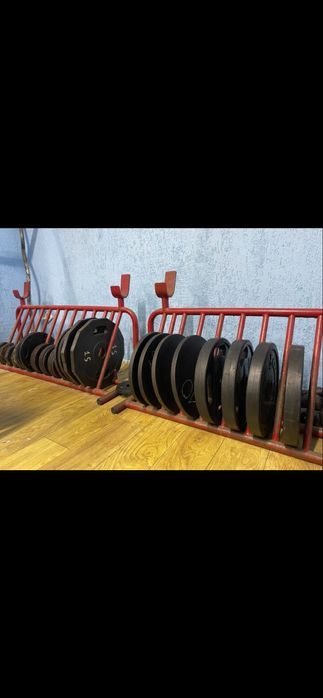 Гантелі, штанги, лава для жима