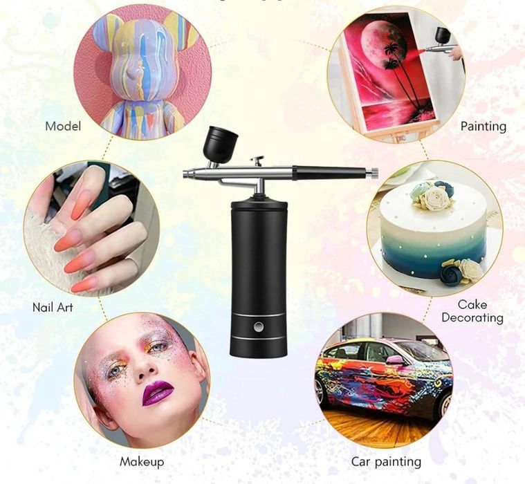 Аэрограф с компрессором + комплект для чищення.