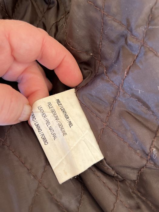 Casaco couro castanho