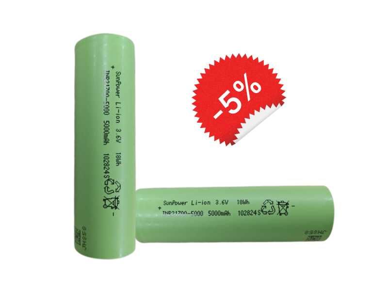 ЗНИЖКИ! Акумулятор SunPower 21700 Li-ion 5000mAh 3.6V 18WhA