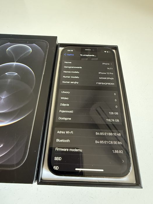 iPhone 12 Pro 128gb Grafit Unikat IOS 14 Oryginalna Bateria 95%