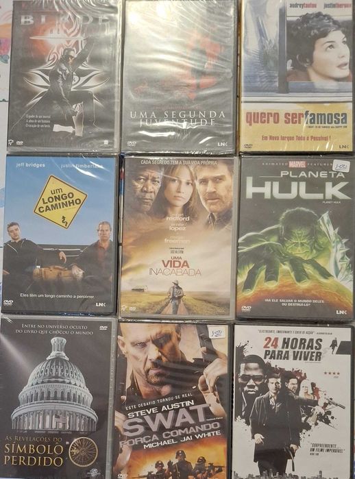 Filmes DVD (novos e selados) o preço indicado é por 1 DVD