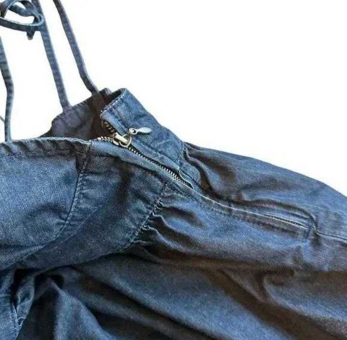 Seven For All Mankind джинсовое платье макси XS открытая спина